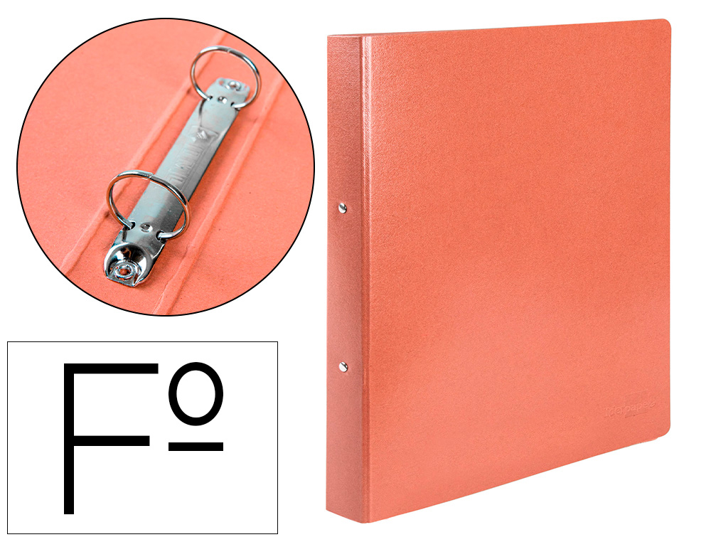 PASTAS ANEIS LIDERPAPEL CARTAO COURO FOLIO AO ALTO, LOMBADA 40, 2 ANEIS