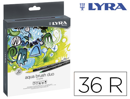 MARCADOR LYRA AQUA BRUSH DUO CAIXA DE 36 CORES