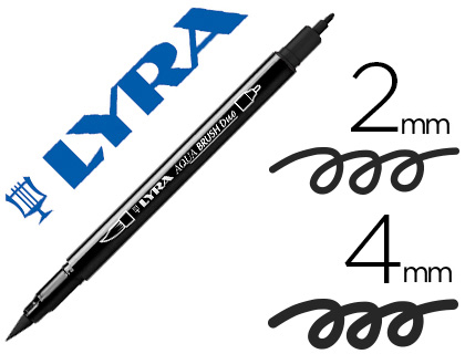 MARCADOR LYRA AQUA BRUSH AGUARELAVEL DUPLA PONTA FINA E PINCEL PRETO