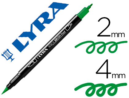 MARCADOR LYRA AQUA BRUSH AGUARELAVEL DUPLA PONTA FINA E PINCEL VERDE
