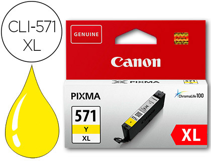 TINTEIRO CANON CLI-571XL AMARELO PIXMA MG6852 / TS6050 / TS 8050
