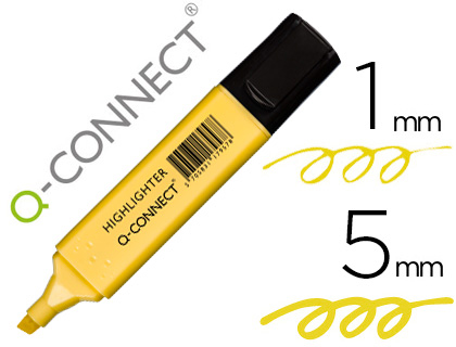 MARCADOR FLUORESCENTE Q-CONNECT PASTEL AMARELO PONTA BISELADA