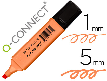 MARCADOR FLUORESCENTE Q-CONNECT PASTEL LARANJA PONTA BISELADA