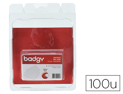 CARTAO PVC PARA IMPRESSORA BADGY ESPESSURA 0,76 MM PACK DE 100 UNIDADES
