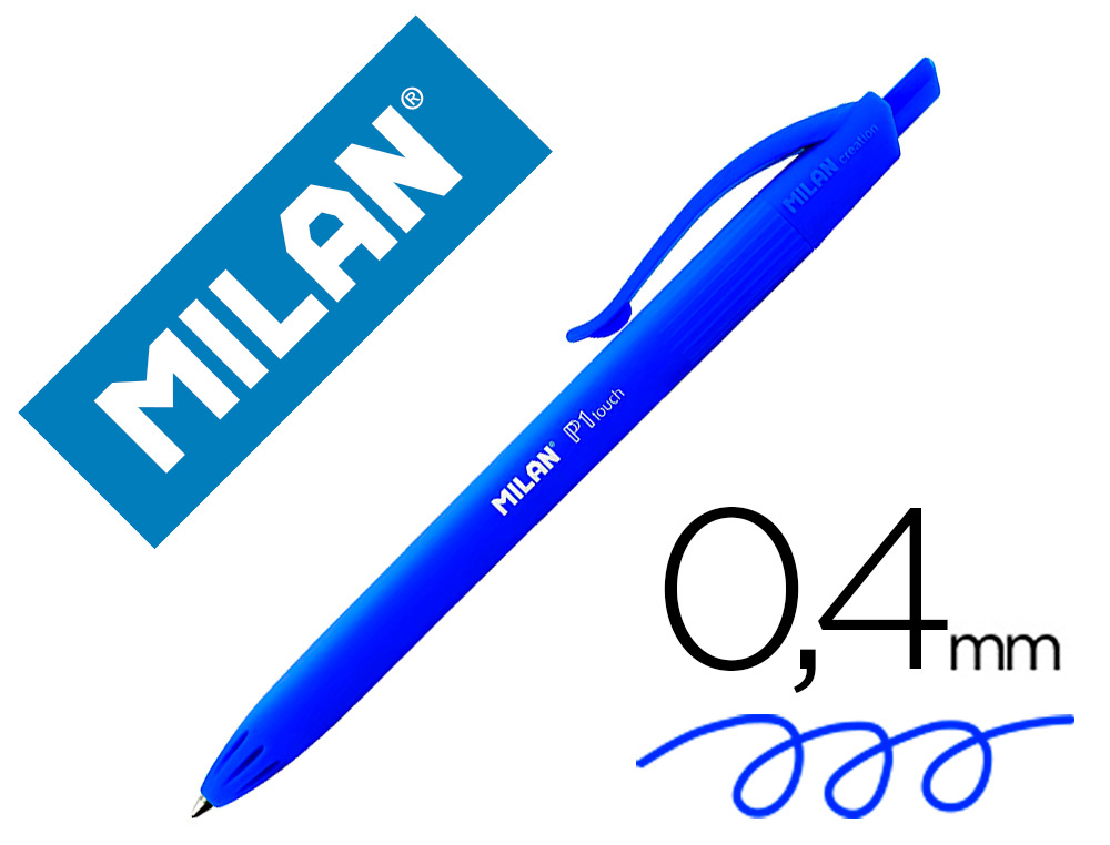 ESFEROGRAFICA MILAN P1 RETRATIL 1 MM TOUCH AZUL
