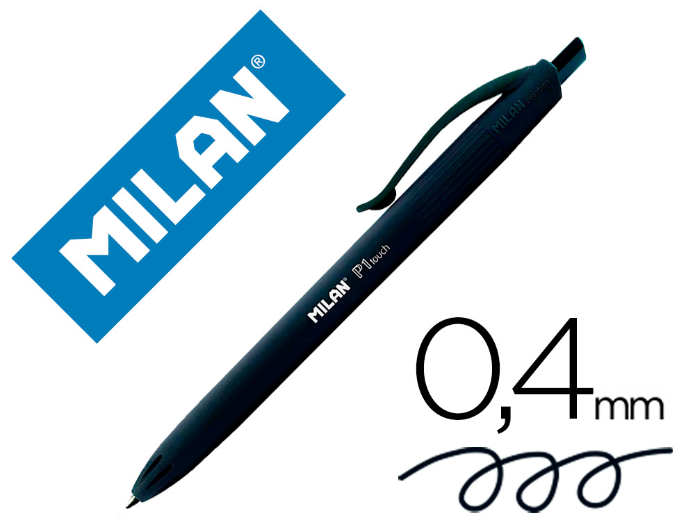 ESFEROGRAFICA MILAN P1 RETRATIL 1 MM TOUCH PRETO