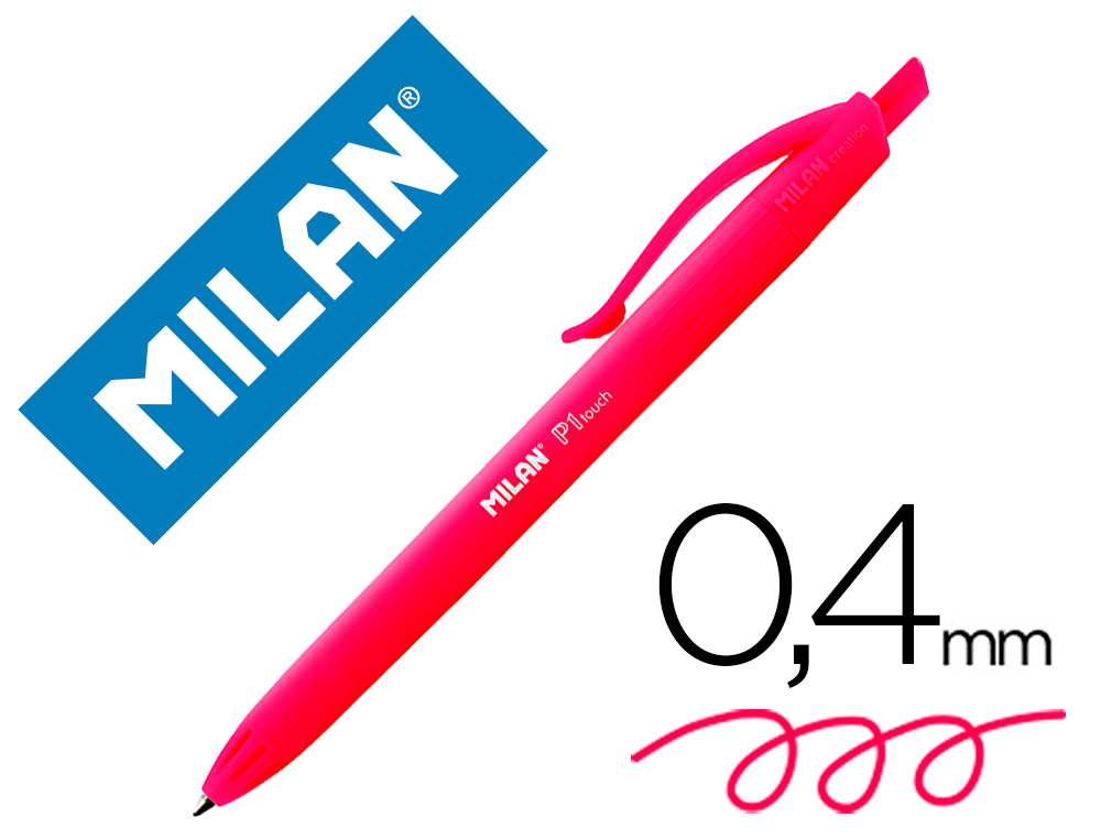 ESFEROGRAFICA MILAN P1 RETRATIL 1 MM TOUCH VERMELHO