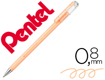 ROLLER PENTEL K108 LARANJA PASTEL 0,8 MM