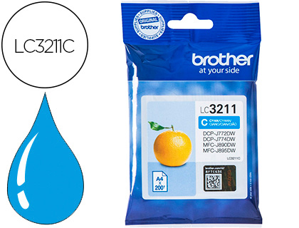 TINTEIRO BROTHER LC3211C DCP-J572 / DCP-J772 / DCP-J774 / MFC-J890 / MFC-J895 CIAN 200 PAG