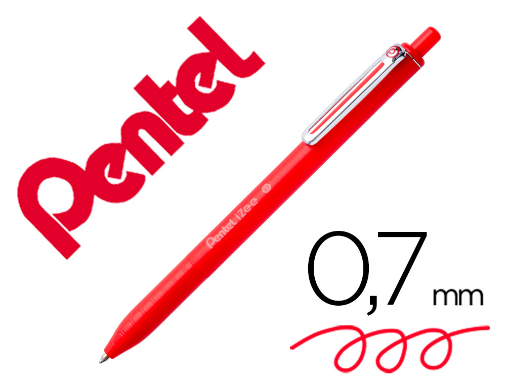 ESFEROGRAFICA PENTEL IZEE PONTA DE 0,7MM RETRATIL COR VERMELHO