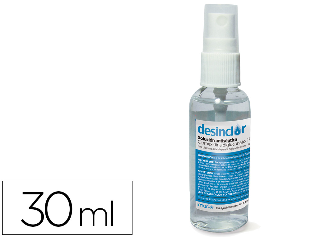 SOLUCAO ANTISSEPTICA CLOREXIDINA DESEMCLOR FRASCO DE 30 ML PULVERIZADOR