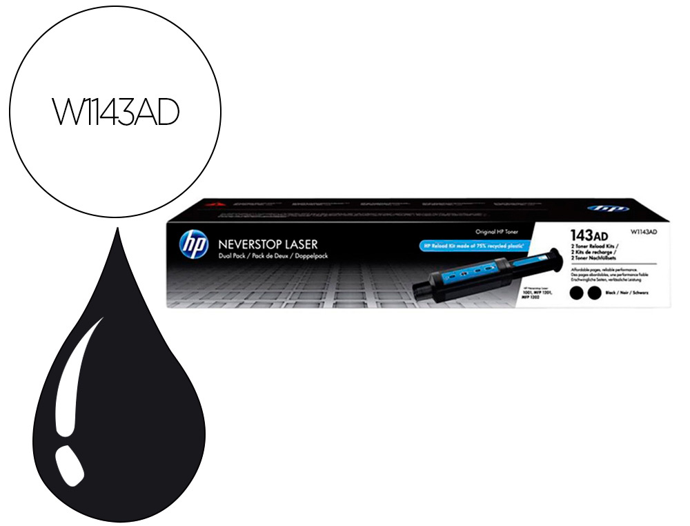 TONER HP 143AD PRETO 2500 PAGINAS PACK DE 2 UNIDADES