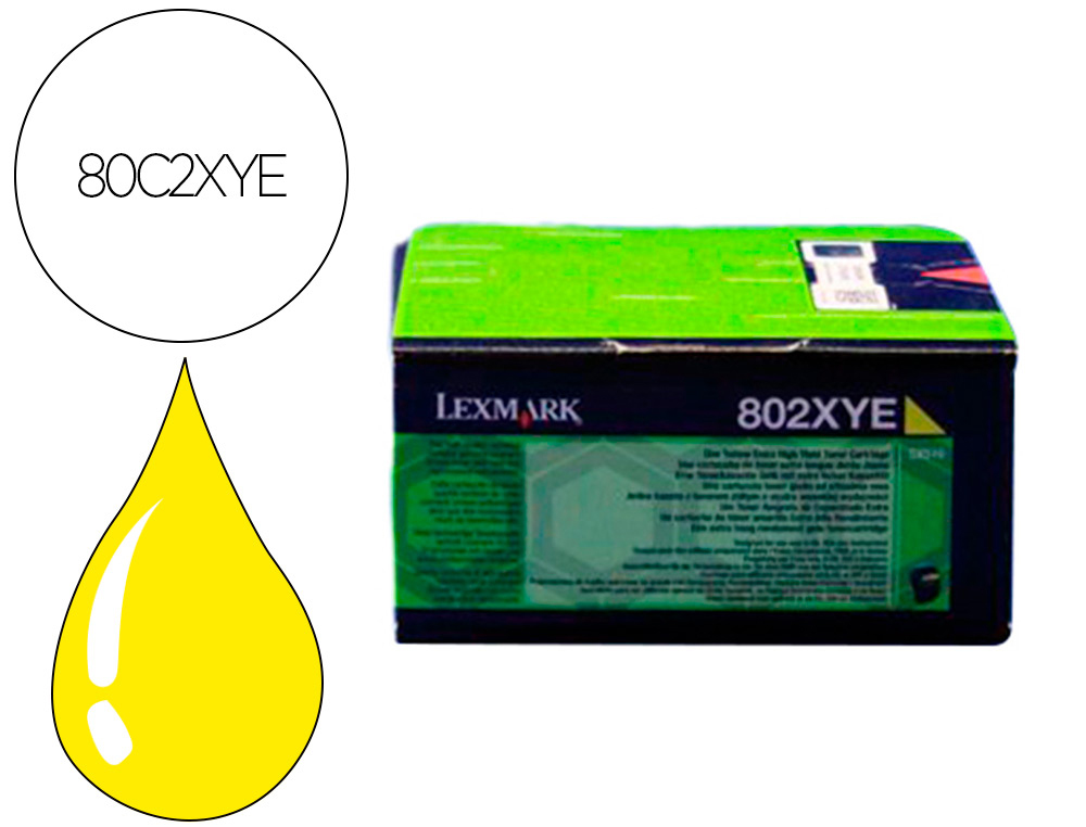TONER LASER LEXMARK 80C2XYE AMARELO 4000 PAGINAS