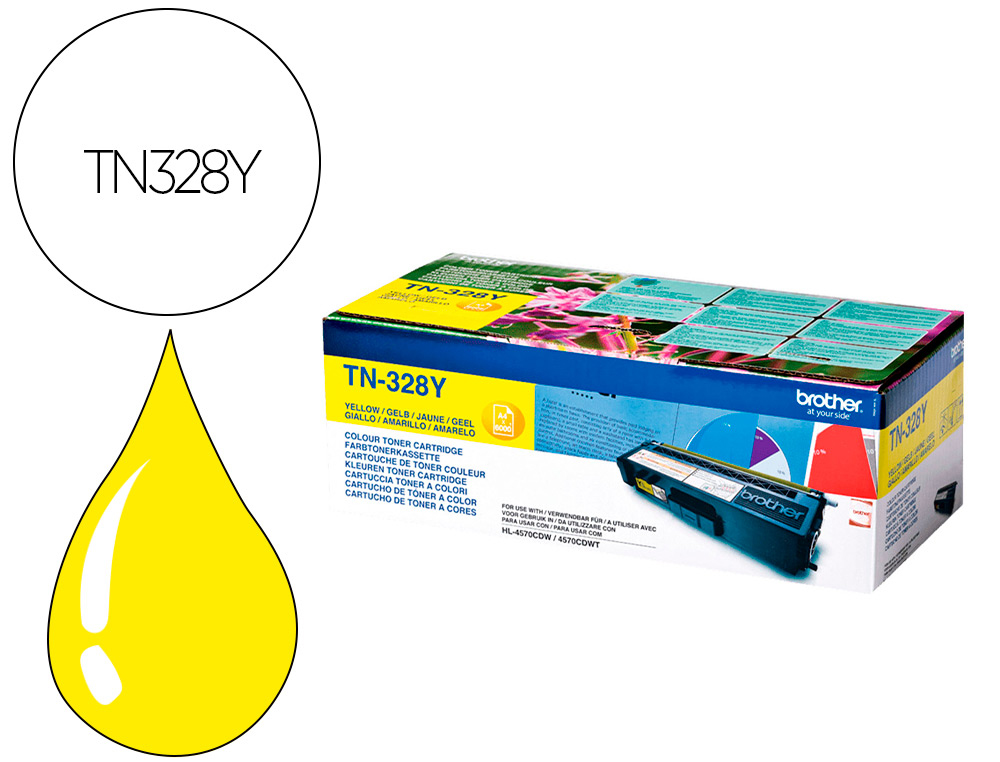 TONER BROTHER LASER TN328Y AMARELO ALTA CAPACIDADE 6000 PAGINAS