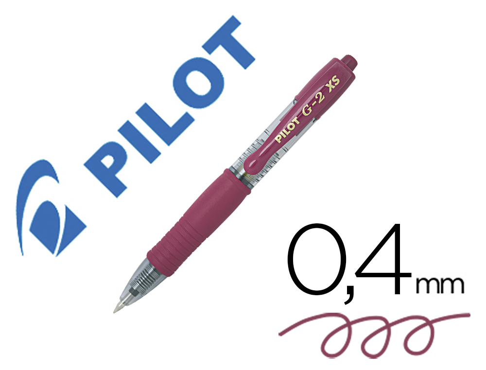 ESFEROGRAFICA PILOT G-2 PIXIE BORDEAUX TINTA GEL RETRATIL PEGA DE BORRACHA