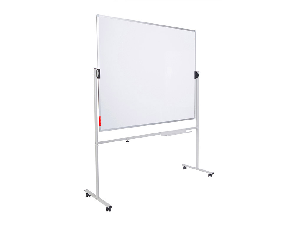 QUADRO BRANCO ROCADA GIRATORIO DUPLA FACE ACO LACADO MAGNETICO COM BANDEJAS ACESSORIOS 150X120 CM