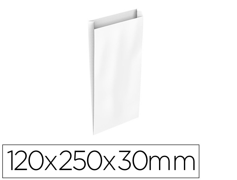 ENVELOPE BASIKA CELULOSE BRANCO COM FOLE XS 120X250X30 MM PACK DE 25 UNIDADES