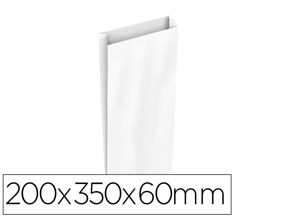 ENVELOPE BASIKA CELULOSE BRANCO COM FOLE M 200X350X60 MM PACK DE 25 UNIDADES