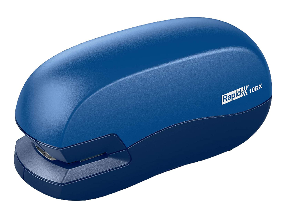 AGRAFADOR RAPID CONTACTLESS 10BX PLASTICO CAPACIDADE 10 FOLHAS USA AGRAFES 24/6 E 26/6 COR AZUL