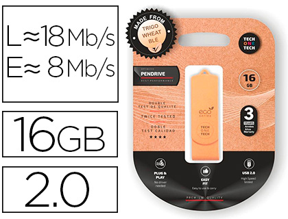 PEN DRIVE USB TECH ONE TECH ECOTECH BIODEGRADAVEL 16 GB USB 2.0