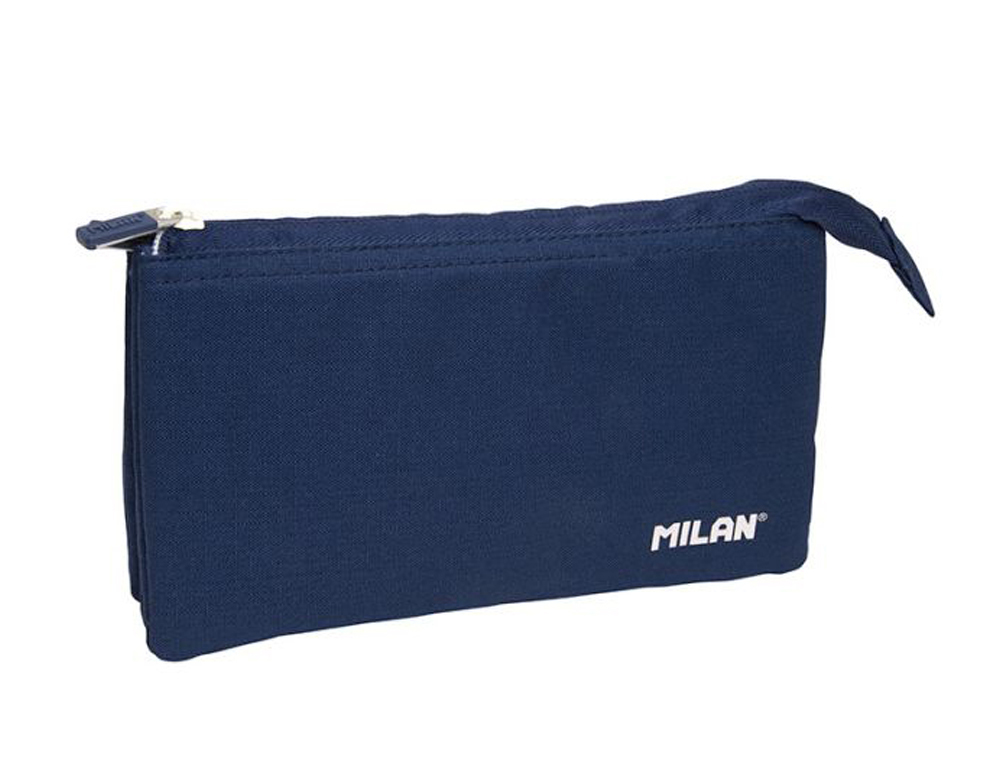ESTOJO ESCOLAR MILAN 1918 COLLECTION 3 FECHOS E 5 COMPARTIMENTOS AZUL MARINHO 215X35X125 MM