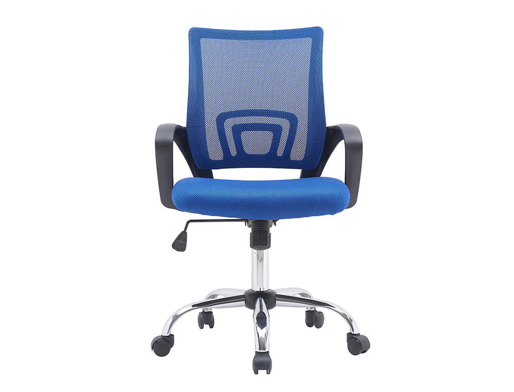CADEIRA DE ESCRITORIO Q-CONNECT MALHA BASE METAL ALT MAX 1000 MM LARG 560 MM PROF 570 MM RODAS PREMIUM COR PRETO/AZUL