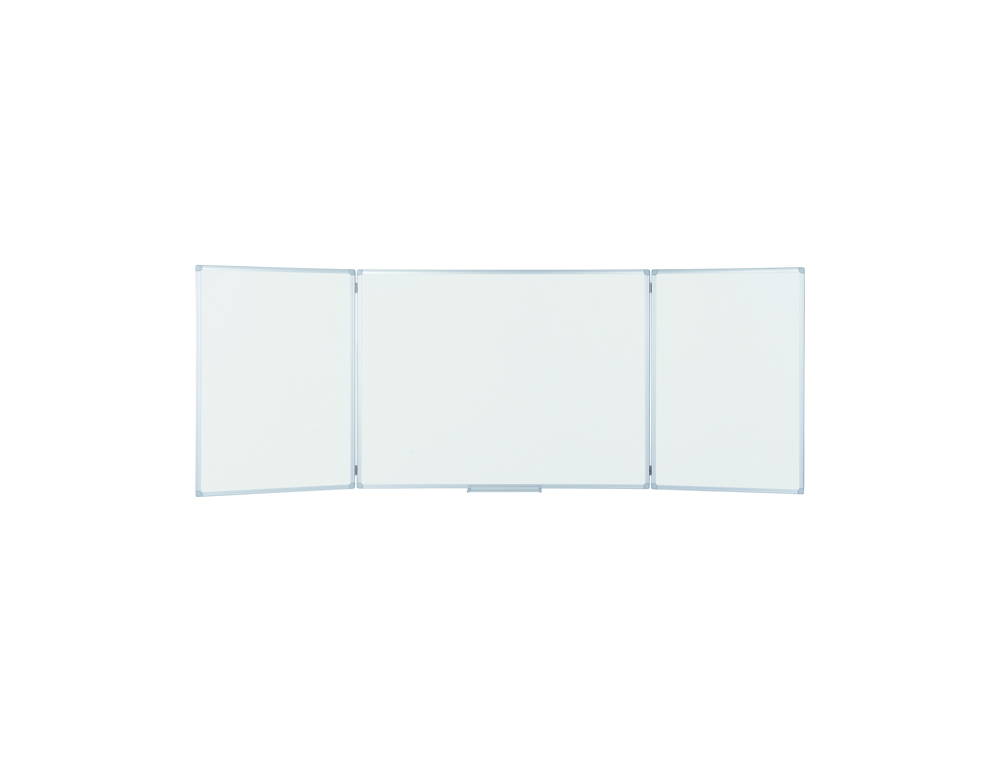 QUADRO BRANCO BI-OFFICE TRIPTICO ECO MAGNETICO ACO LACADO MOLDURA ALUMINIO 120X90 CM