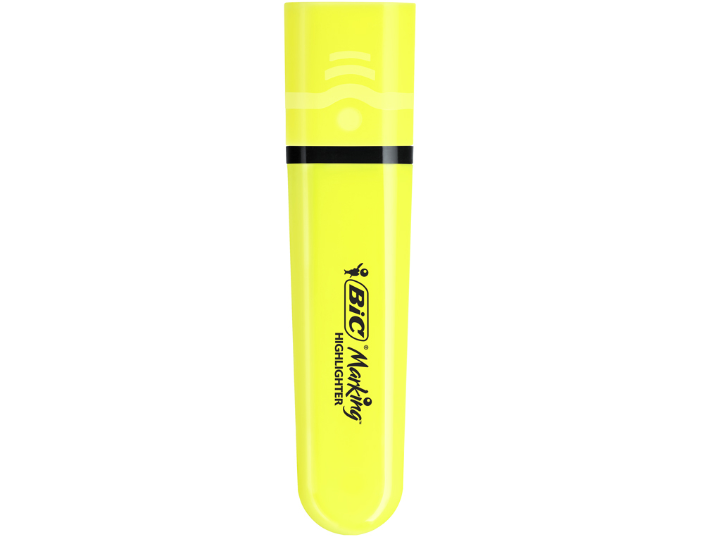 MARCADOR FLUORESCENTE BIC FLAT AMARELO NEON CAIXA DE 12 UNIDADES