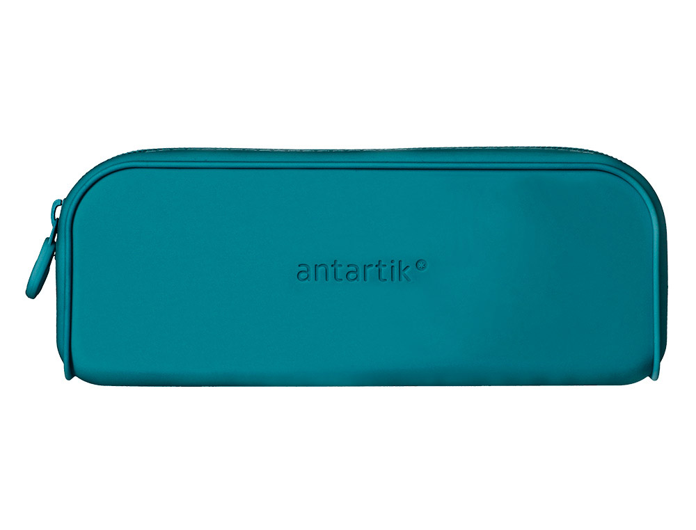 ESTOJO ESCOLAR ANTARTIK PRISMA SILICONE SOFT RETANGULAR 185X50X75 MM AZUL TURQUESA