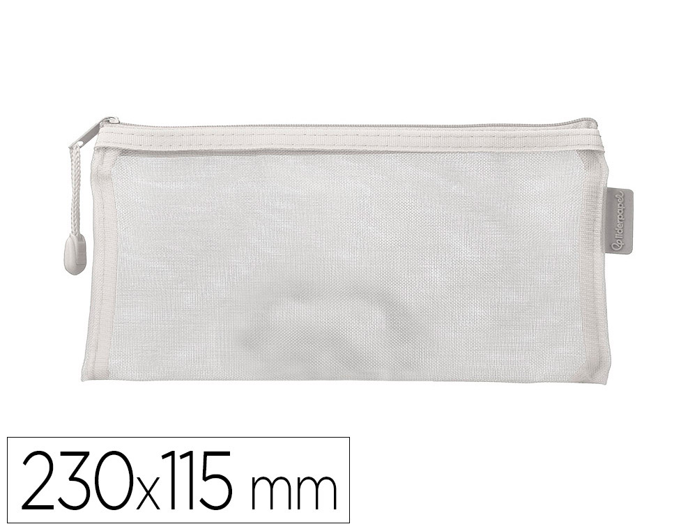 BOLSA COM FECHO DE CORRER LIDERPAPEL POLIESTER TRANSPIRAVEL MULTIUSOS TICKET 230X115 MM BRANCO