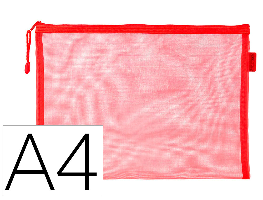 BOLSA COM FECHO DE CORRER LIDERPAPEL POLIESTER TRANSPIRAVEL MULTIUSOS DIN A4 CINZA