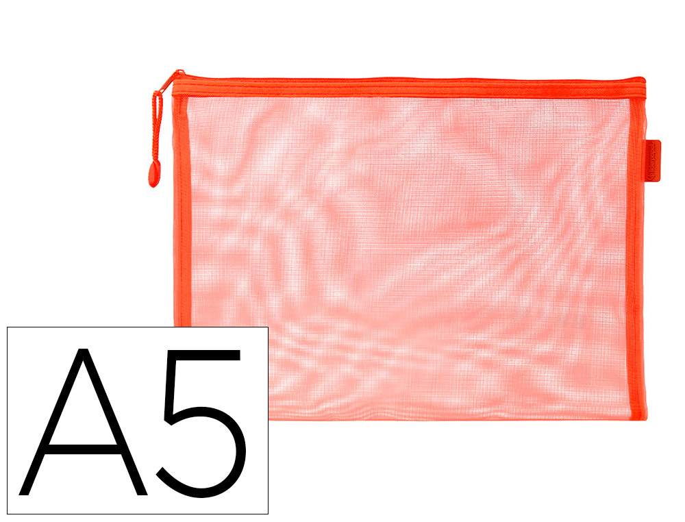 BOLSA COM FECHO DE CORRER LIDERPAPEL POLIESTER TRANSPIRAVEL MULTIUSOS DIN A5 LARANJA