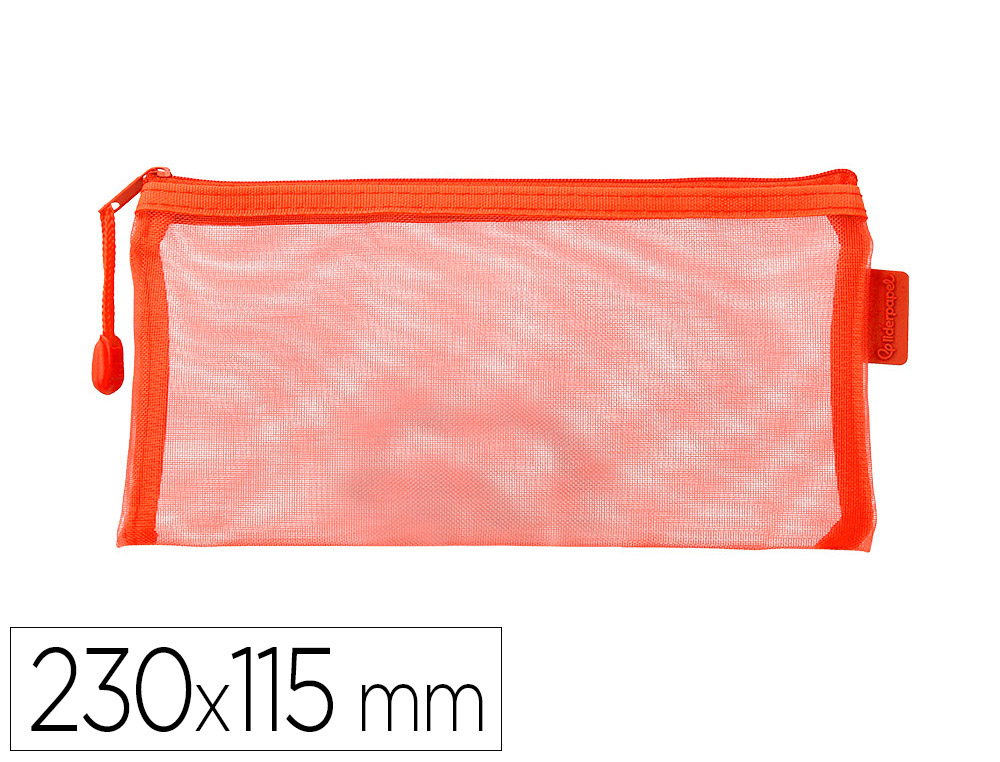 BOLSA COM FECHO DE CORRER LIDERPAPEL POLIESTER TRANSPIRAVEL MULTIUSOS TICKET 230X115 MM LARANJA