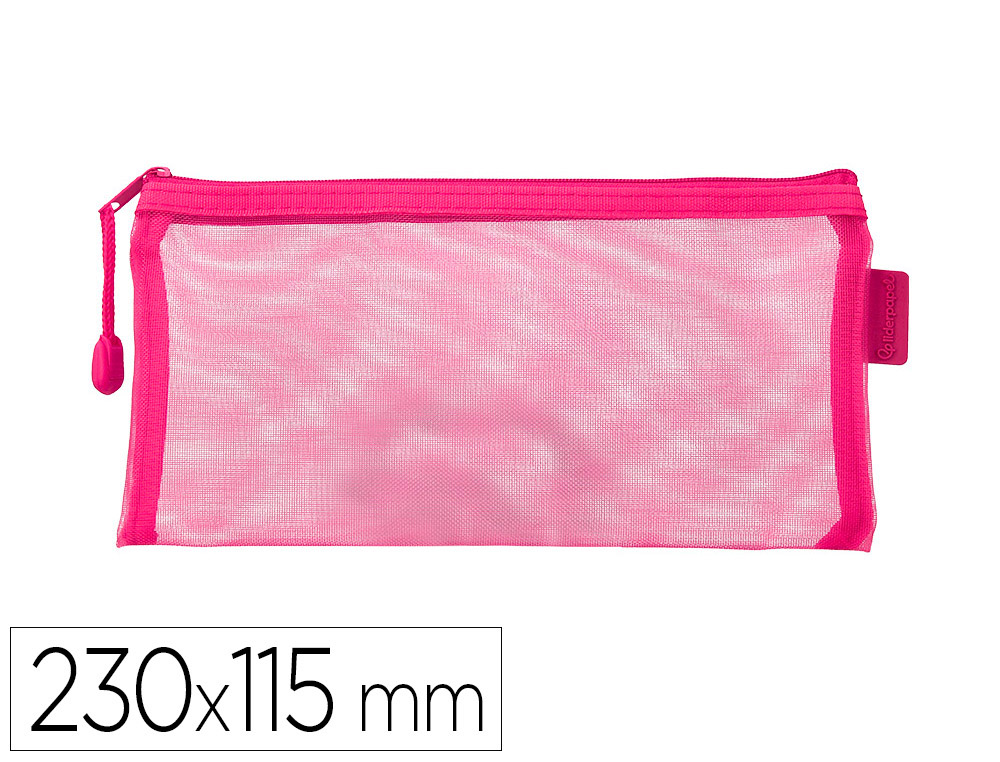 BOLSA COM FECHO DE CORRER LIDERPAPEL POLIESTER TRANSPIRAVEL MULTIUSOS TICKET 230X115 MM ROSA