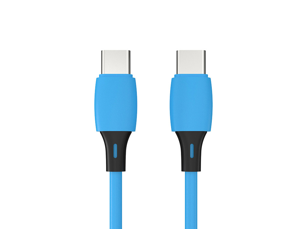 CABO USB-C A USB-C Q-CONNECT PVC COMPRIMENTO 1M AZUL