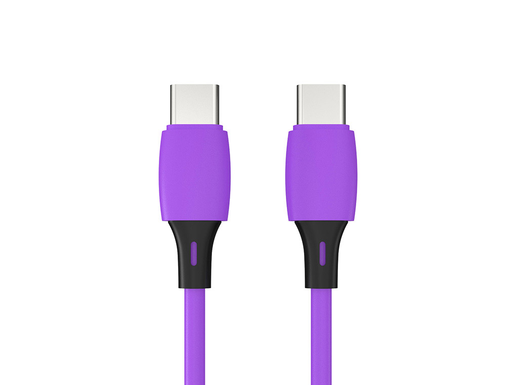 CABO USB-C A USB-C Q-CONNECT PVC COMPRIMENTO 2M ROXO