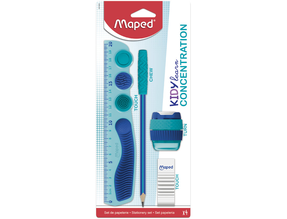 KIT ESCOLAR MAPED KIDYLEARN CONCENTRATION AZUL 4 PEAS