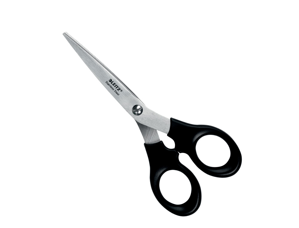 TESOURA DE ESCRITORIO LEITZ ACO INOXIDAVEL 165 MM COR PRETO