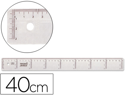 REGUA PLASTICO CRISTAL LIDERPAPEL TRANSPARENTE 40 CM