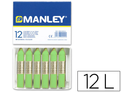 LAPIS DE CERA MANLEY 12 UNIDADES VERDE AMARELADO