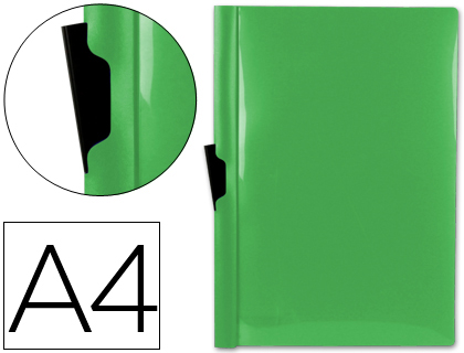 BOLSA DOSSIER LIDERPAPEL COM CLIP LATERAL DIN A4 VERDE 60 FOLHAS