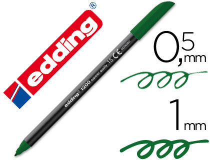 MARCADOR EDDING 1200 PONTA DE FIBRA REDONDA TRACO 1 MM N.15 VERDE OLIVA