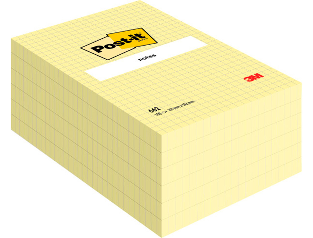 BLOCO DE NOTAS ADESIVAS POST-IT GRANDES QUAD 102X152MM