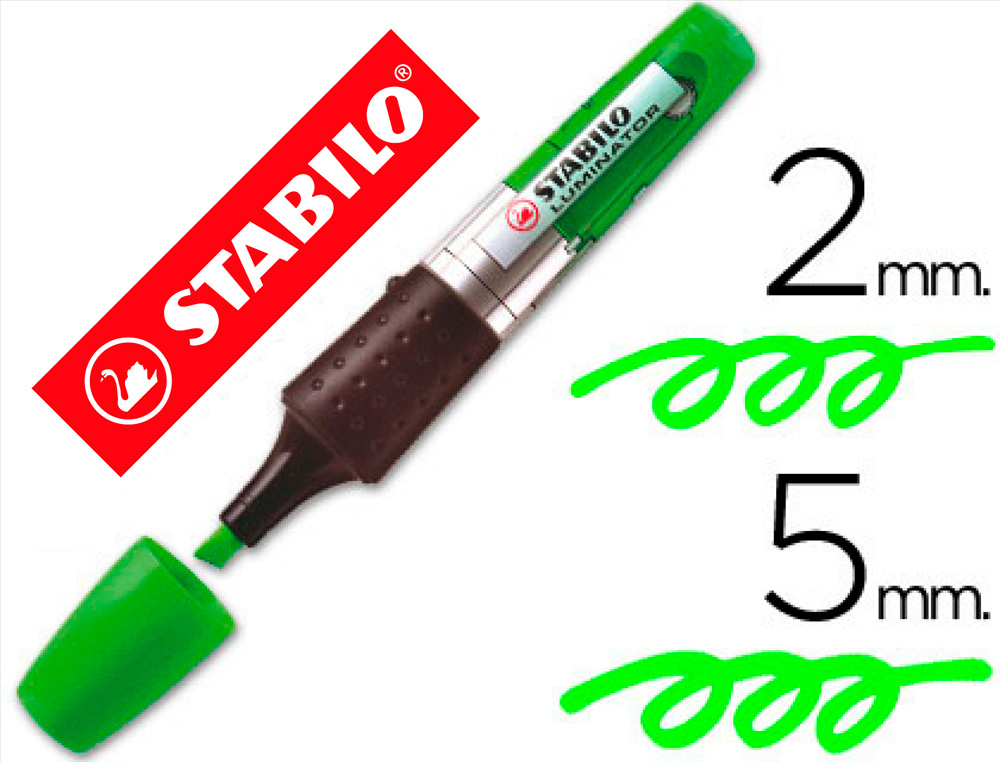 MARCADOR FLUORESCENTE STABILO BOSS LUMINATOR VERDE TINTA LIQUIDA