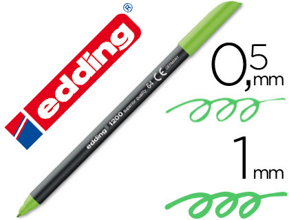 MARCADOR EDDING 1200 PONTA DE FIBRA REDONDA TRACO 1 MM N.64 VERDE NEON