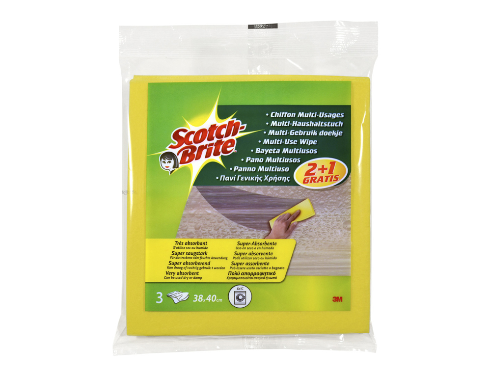 PANO DE LIMPEZA MULTIUSOS 38 X 40 CM 3M SCOTCH BRITE