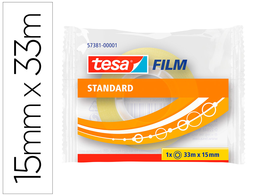 FITA ADESIVA TESA STANDAR 33 MT X 15 MM