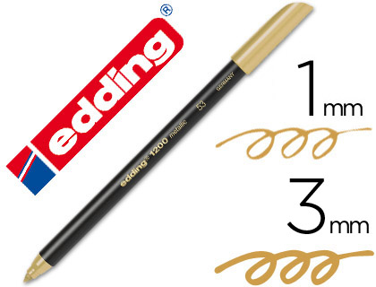 MARCADOR EDDING 1200 PONTA DE FIBRA REDONDA TRACO 1-3 MM N.53 OURO
