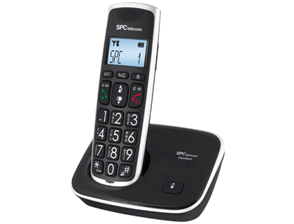 TELEFONE SEM FIOS SPC TELECOM 7608N TECLAS DIGITOS E MONITOR EXTRA GRANDES COMPATIVEL AUDIFONOS