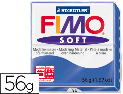 PASTA PARA MODELAR STAEDTLER FIMO SOFT 56 GR COR AZUL BRILHANTE